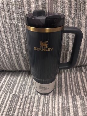 Stanley Navy and Gold Travel Tumbler with Handle
